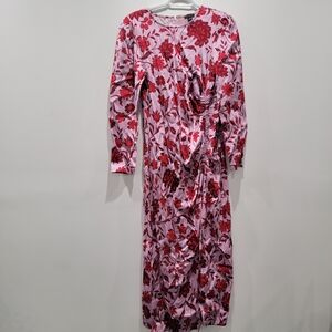 🆕️Ann Taylor Pink and Red Floral Long Sleeve Dress Sz 10